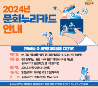 경북도, 2024년 문화누리카드 발급 및 사용 개시 ! 1인당 13만원 지원